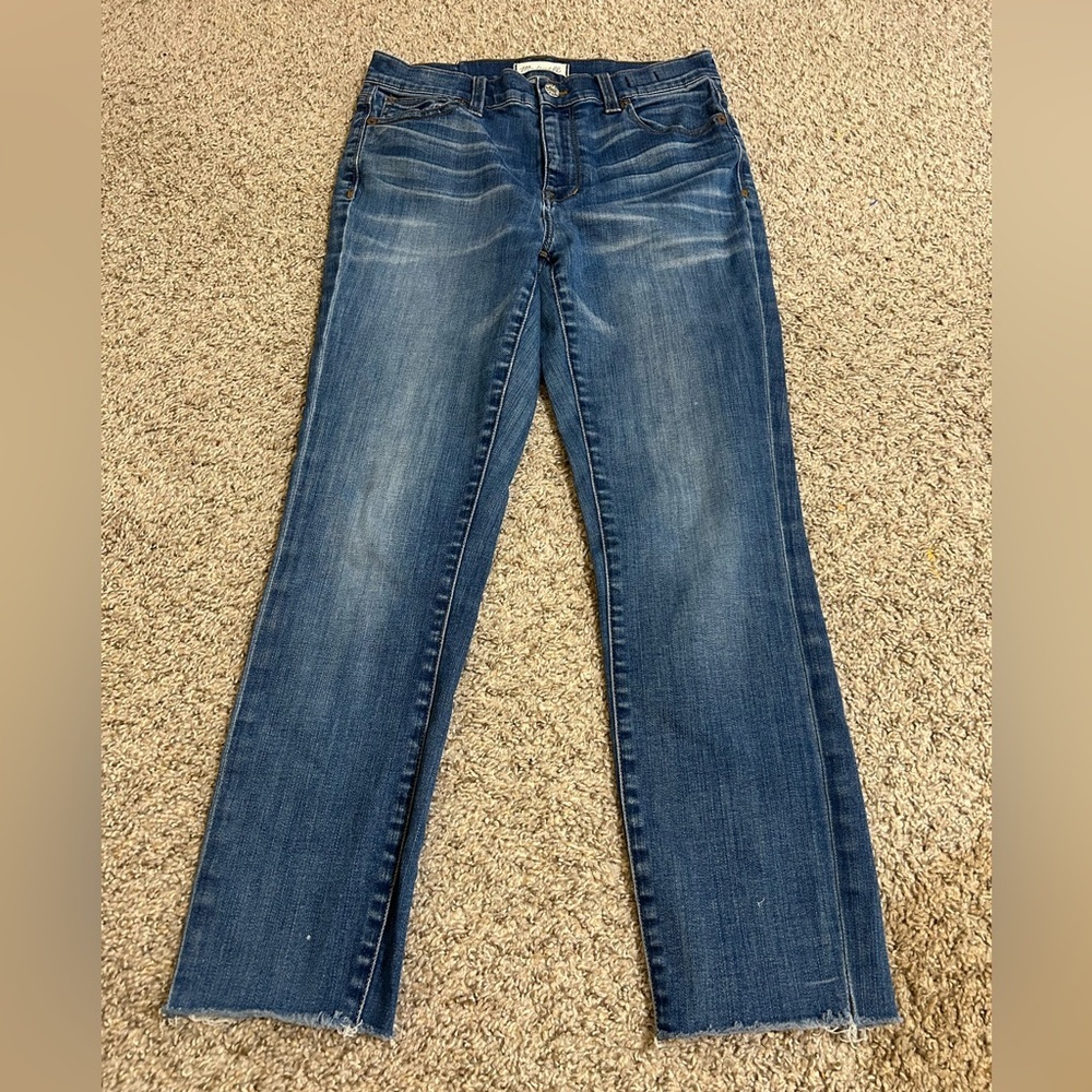 Madewell Distressed Medium Blue High Riser Skinny Jeans Cotton Size 28 Preppy - Picture 1 of 11